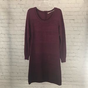 Women's Athleta Cotton/Wool Blend Purple Ombre Knit Sweater Dress. Size Small